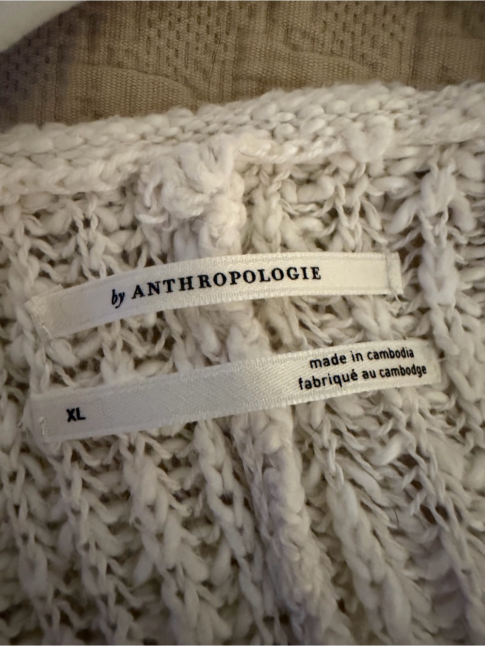 Anthropologie Cream Scoop-Neck Chunky Knit Sweater - Picture 5 of 7